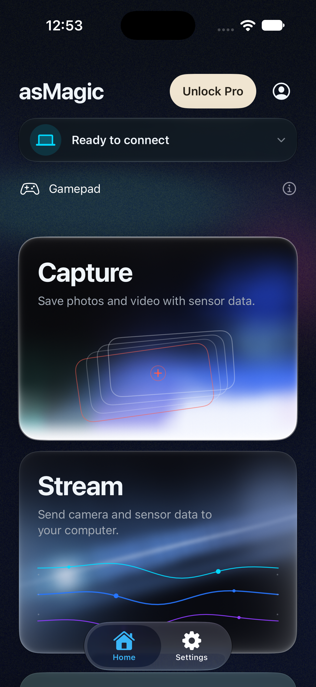 asMagic Home with Capture and Stream task cards